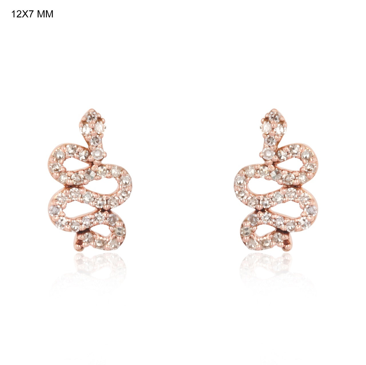 Buy 18Kt Rose Gold J Type Diamond Studs 155VH8594 Online from Vaibhav  Jewellers